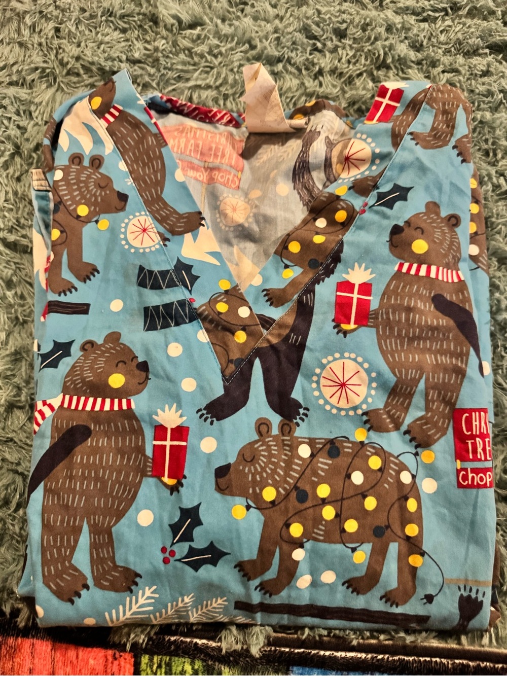 UA Scrubs women’s Blue Bear Holiday scrub Top